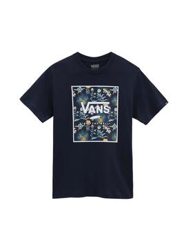 T-Shirt Boîte d'impression Vans Bleu Bleu marine pour Garçon