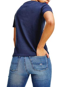 T-Shirt Tommy Jeans Soft Bleu marine Femme