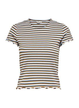 T-Shirt Only Emma Stripe Blanc pour Femme