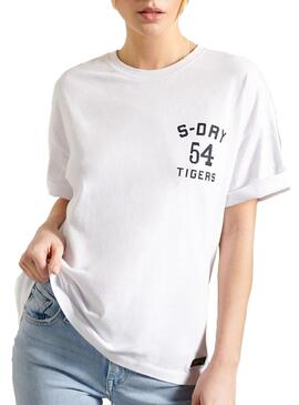 T-Shirt Superdry Military Blanc Femme