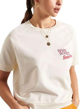 T-Shirt Superdry Workwear Blanc pour Femme