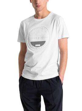 T-Shirt Antony Morato Logo Stripes Blanc Homme