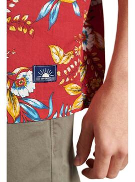 Chemise Superdry Hawaiian Rouge pour Homme