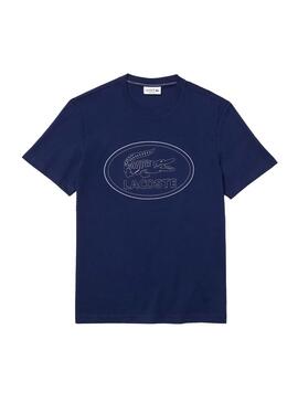 T-Shirt Broderie du logo Lacoste Bleu marine pour Homme