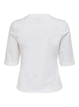 T-Shirt Only Theo Life Blanc pour Femme