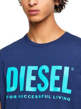 T-Shirt Diesel T-DIEGO-LOGO Bleu pour Homme