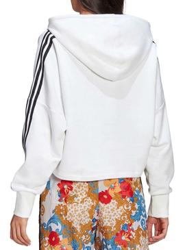 Sweat Adidas Boxy Hoodie Blanc pour Femme